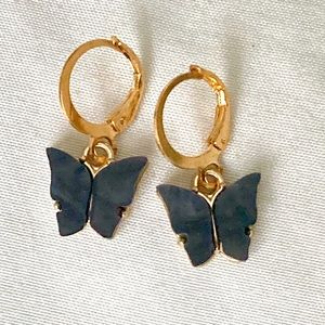 Black butterfly earrings • trendy jewelry